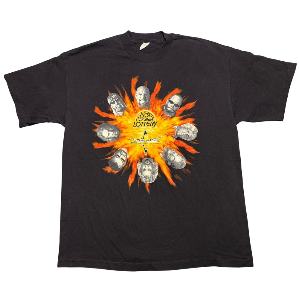 Vintage WCW NWO Wrestling West Virginia Lottery T-Shirt XL